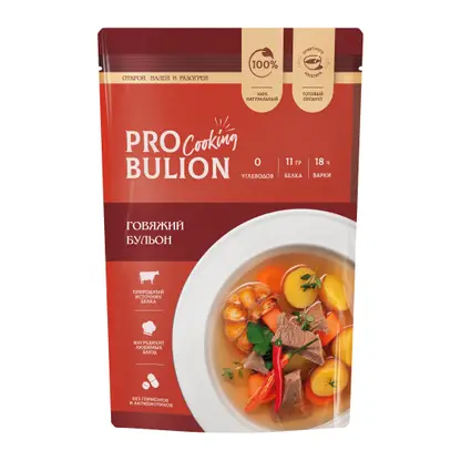 Изображение товара Говяжий бульон Probulion Cooking 500 мл натуральный для кулинарии