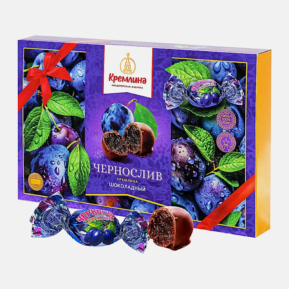 Конфеты в коробке Кремлина Чернослив шоколадный 240г