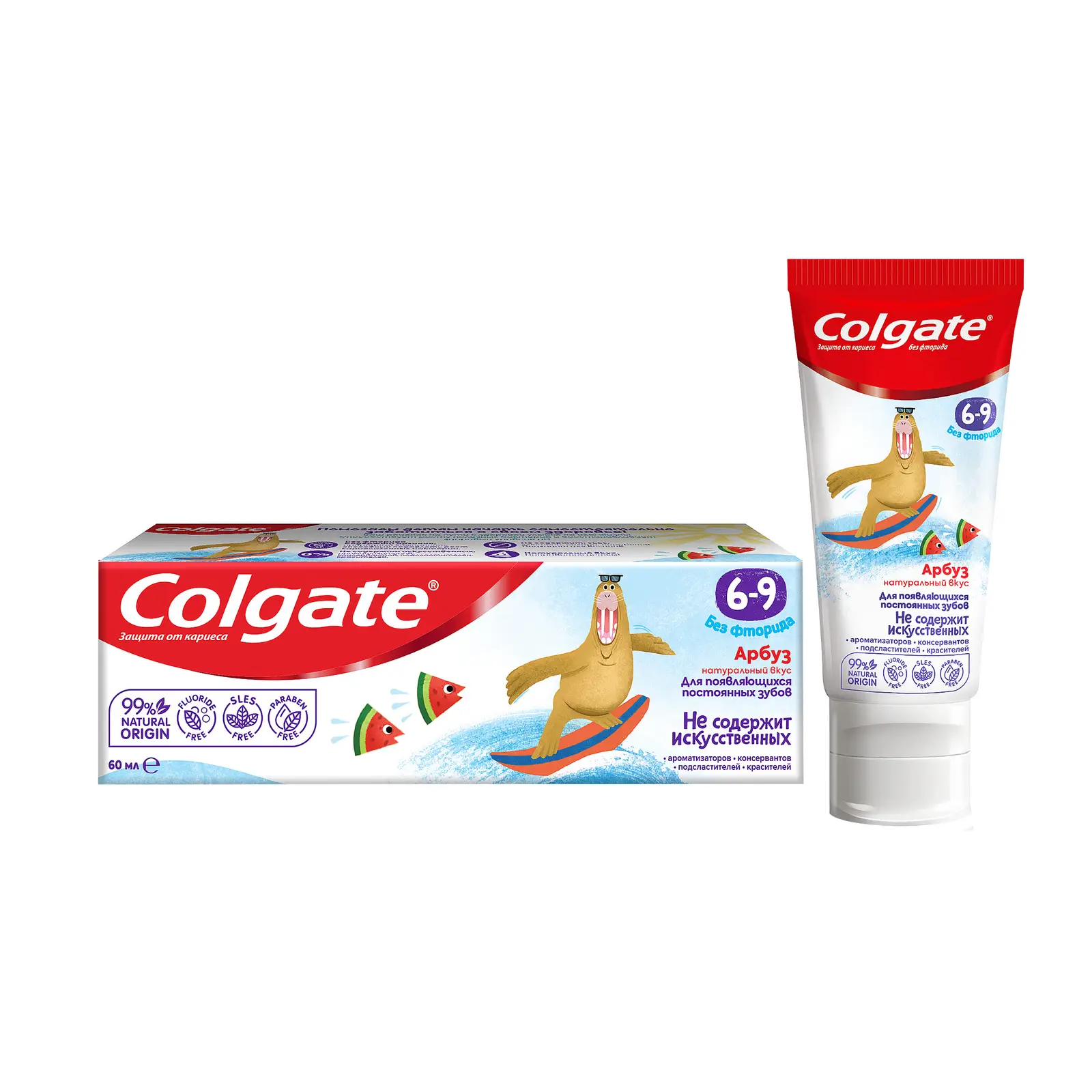 Изображение товара Зубная паста Colgate детская 6+ без фторида 60 мл арбузный вкус