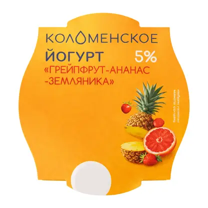 Изображение товара Йогурт со вкусом грейпфрут-ананас-земляника Коломенское 5% 170г Изображение товара Йогурт со вкусом грейпфрут-ананас-земляника Коломенское 5% 170г