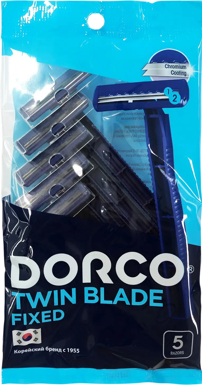 Одноразовый станок для бритья Dorco Twin Blade Fixed 2 лезвия 5шт