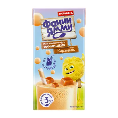 Изображение товара Молочный коктейль со вкусом карамели Фанни Ямми 170мл