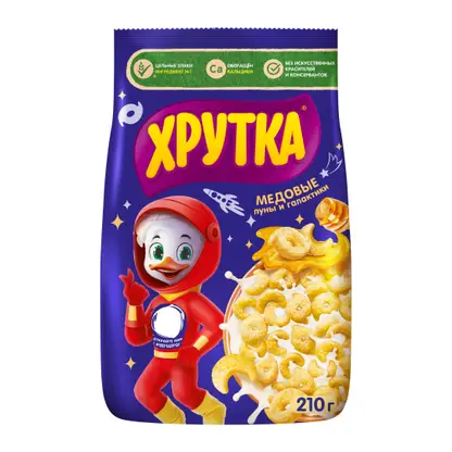 Изображение товара Готовый завтрак Хрутка Кукурузные луны и галактики обогащенные кальцием 210г