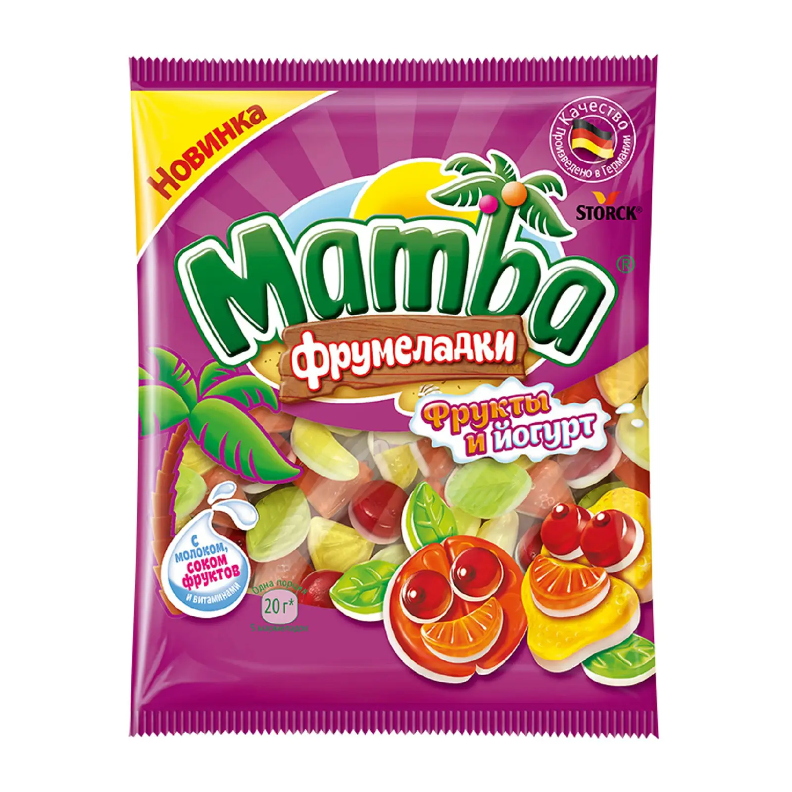 Мармелад жевательный Фрукты и йогурт фрумеладки Mamba 72г