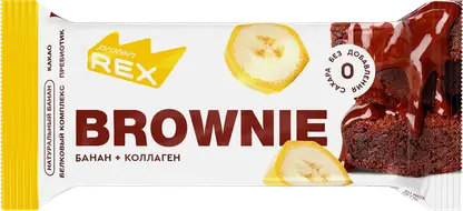 Пирожное Protein Rex протеиновое Брауни банановое с коллагеном 50г