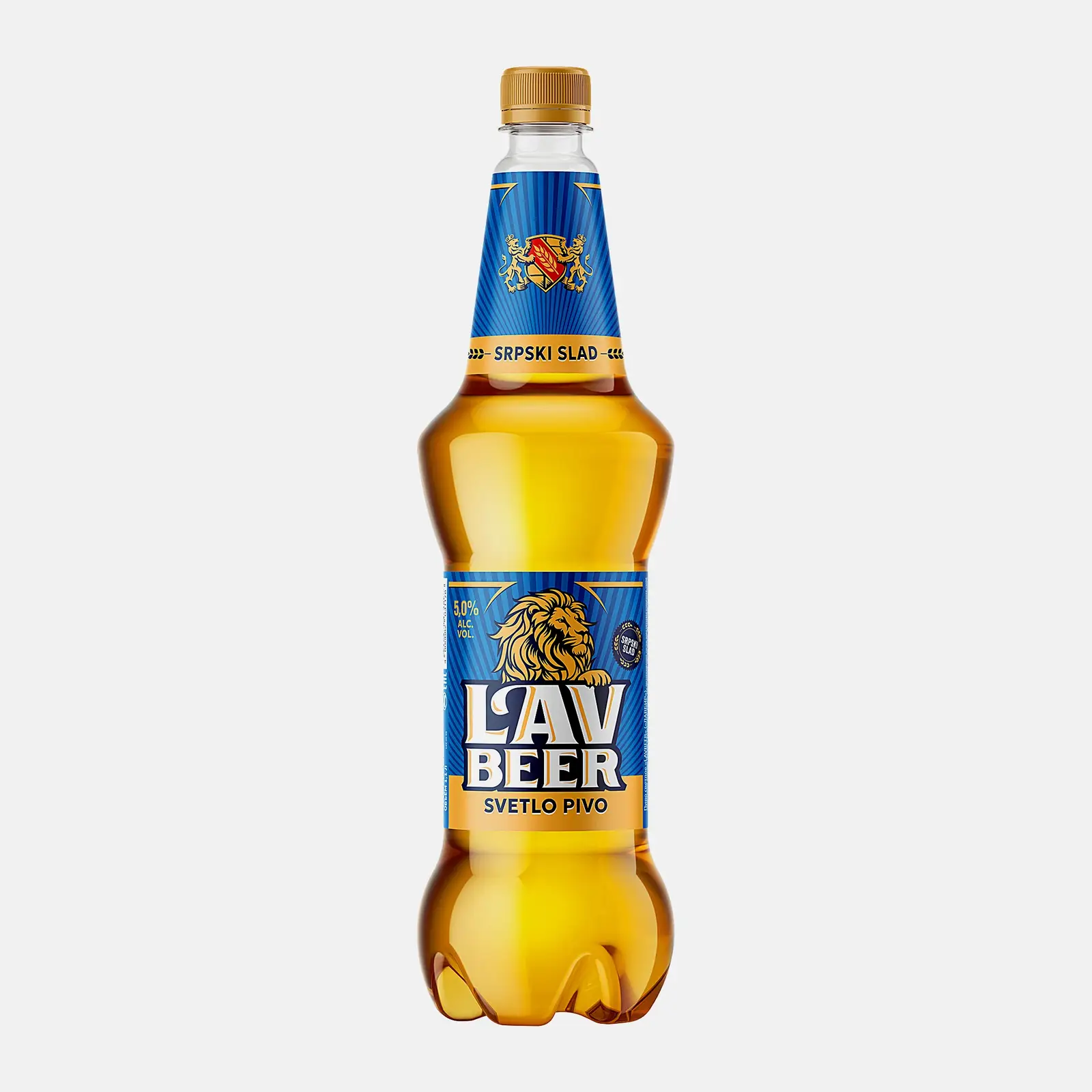 Пиво Lavbeer светлое фильтрованное пастеризованное 5% 1.1л
