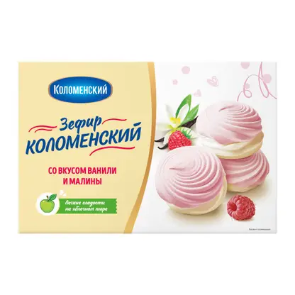 Изображение товара Зефир со вкусом ванили и малины Коломенский 250г
