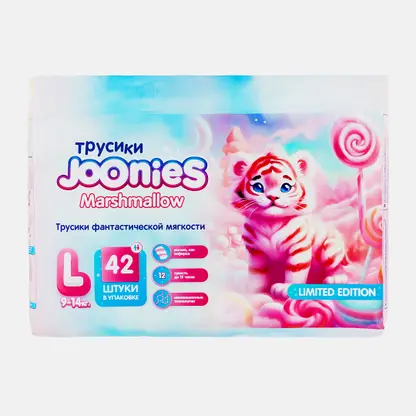 Подгузники-трусики Joonies Marshmallow р.L 9-14кг 42шт
