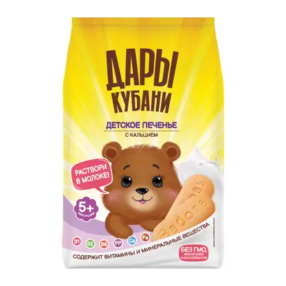 Изображение товара Детское классическое печенье с кальцием Дары Кубани 120г полезный снек для малышей