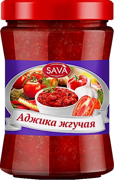 Изображение товара Аджика Сава Жгучая 280г — острая приправа для мясных и овощных блюд