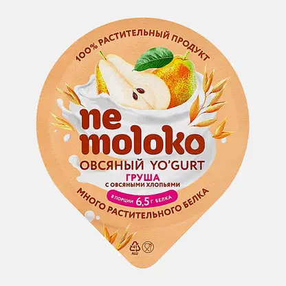 Продукт овсяный груша и овсяные хлопья Nemoloko 130г