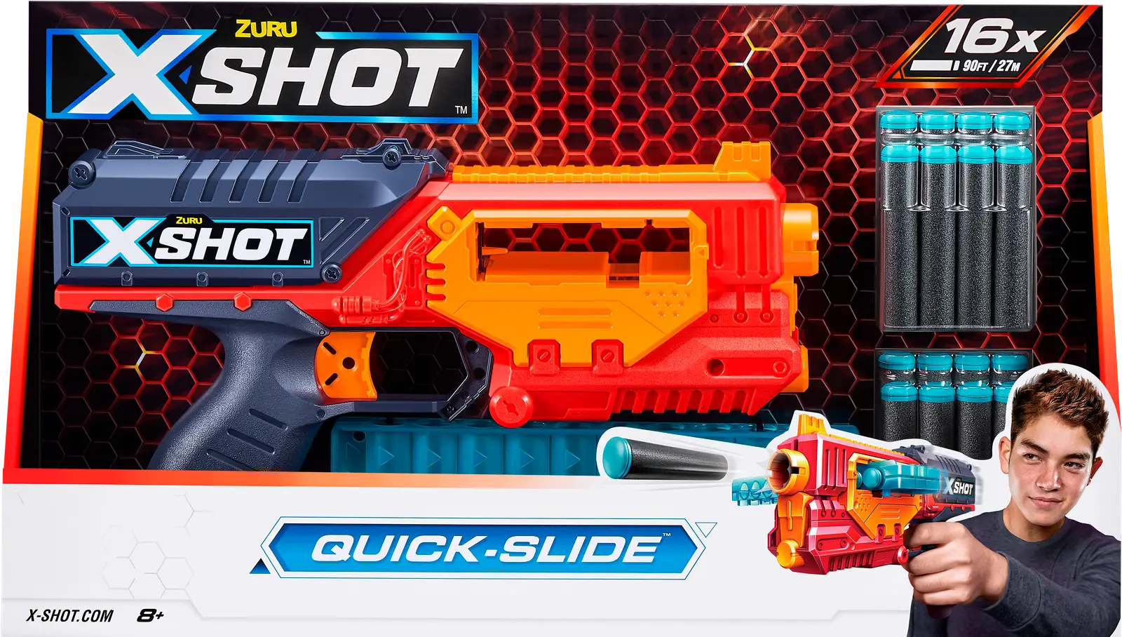 Игрушка X-Shot бластер Quick-Slide 550г 27*17*5см — в каталоге на сайте  сети Магнит | Краснодар