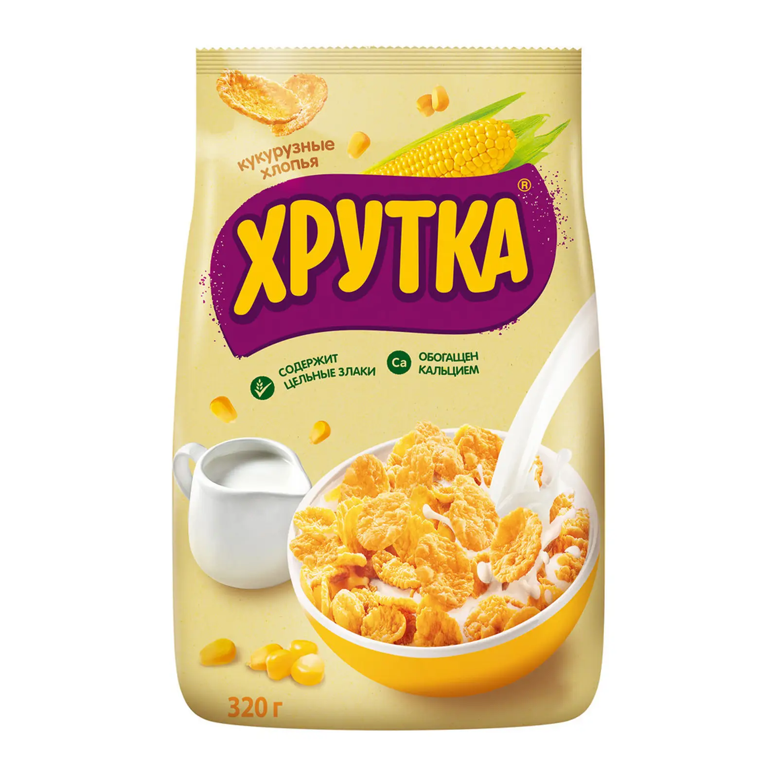 Изображение товара Кукурузные хлопья Хрутка 290г с кальцием