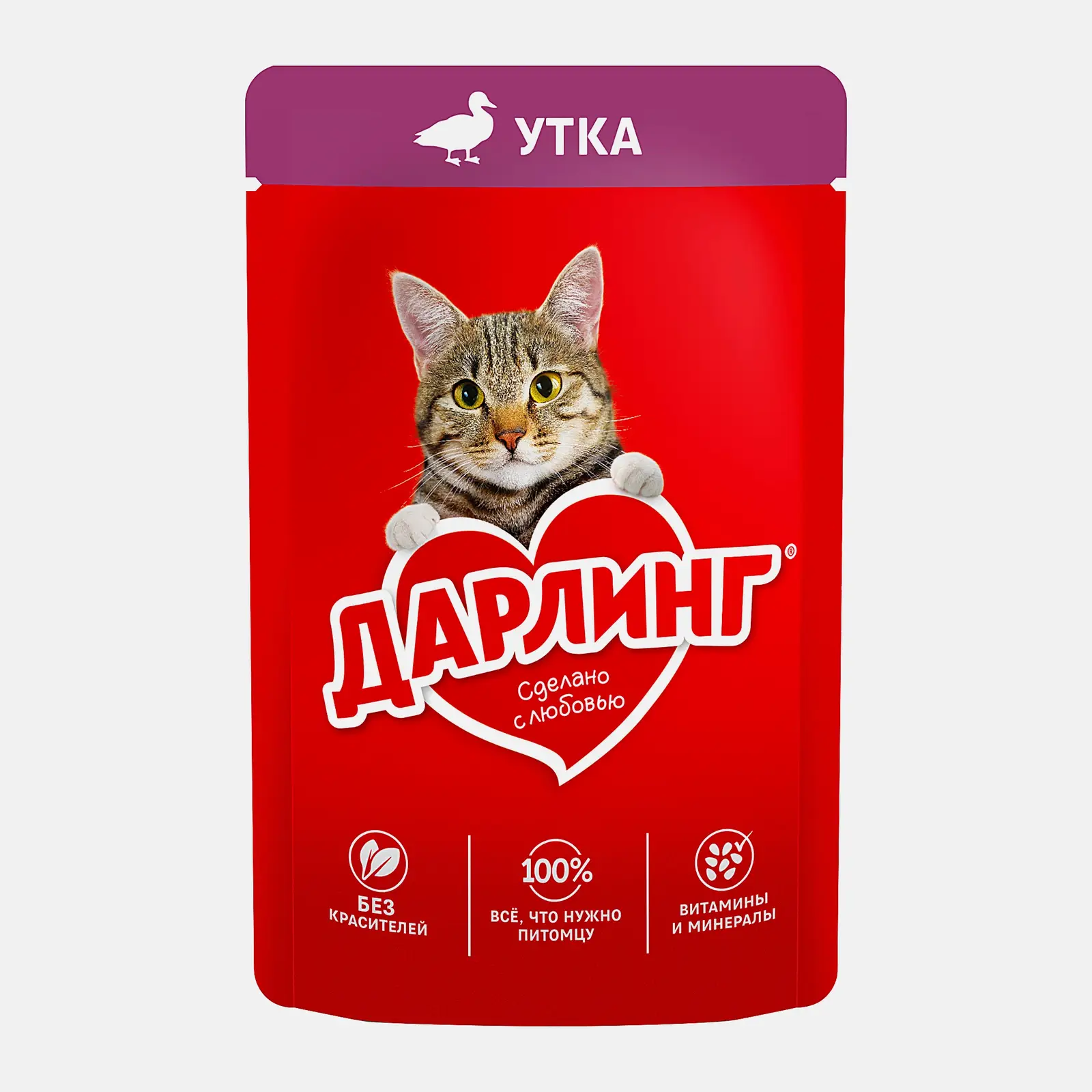 Влажный корм для кошек Дарлинг Утка в подливе 75г