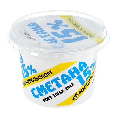 Изображение товара Сметана Ростагроэкспорт 15% 180г