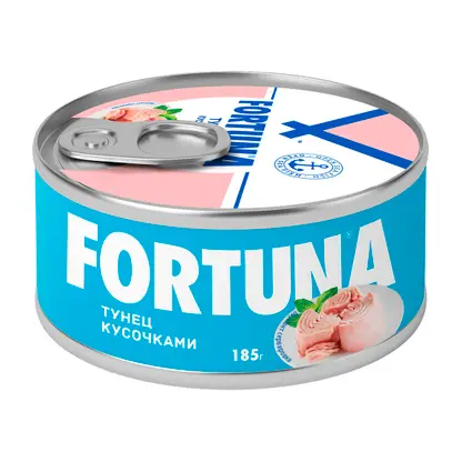 Изображение товара Тунец Fortuna кусочками 185г
