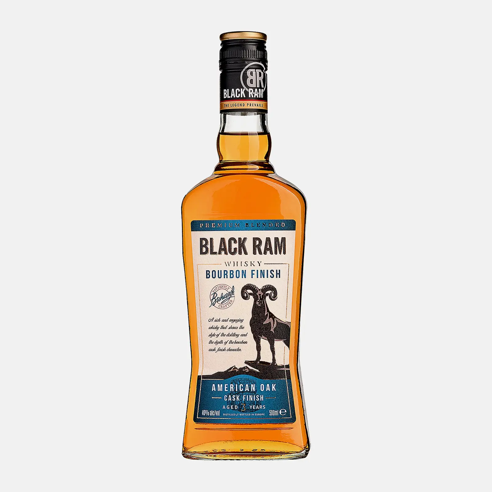 Виски Black Ram Bourbon Finish 3 года купажированный 40% 500мл Виски Black Ram Bourbon Finish 3 года купажированный 40% 500мл