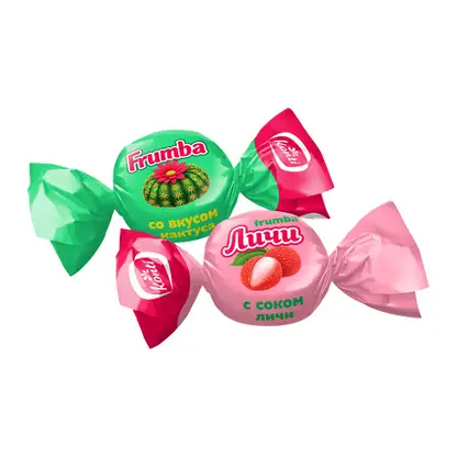Изображение товара Желейные конфеты микс со вкусом кактуса и личи Frumba Изображение товара Желейные конфеты микс со вкусом кактуса и личи Frumba