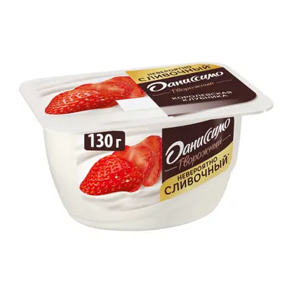 Изображение товара Творожный десерт Даниссимо со вкусом клубники 5.6% 130г