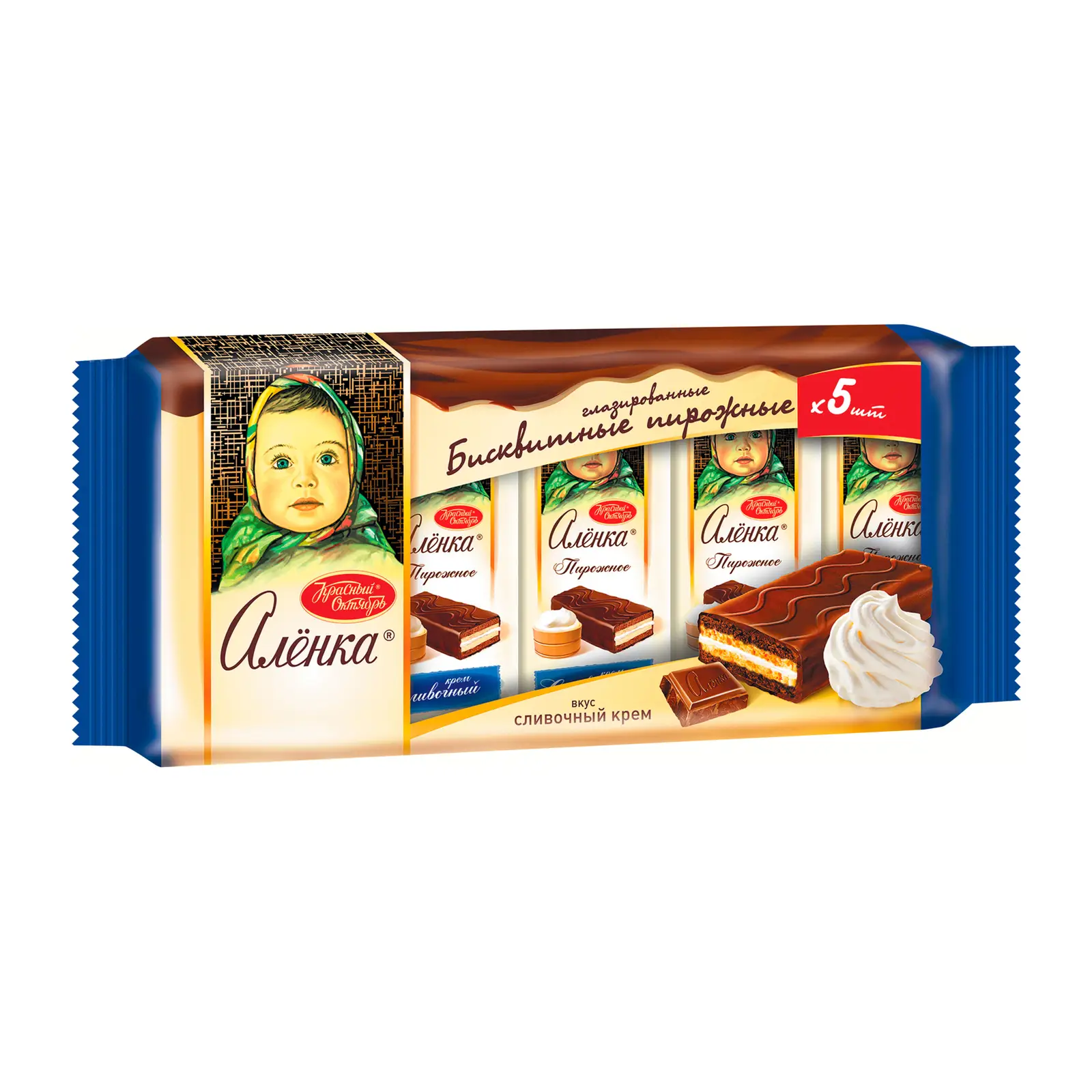 Изображение товара Пирожное бисквитное сливочное Алёнка 200г - вкусное домашнее лакомство