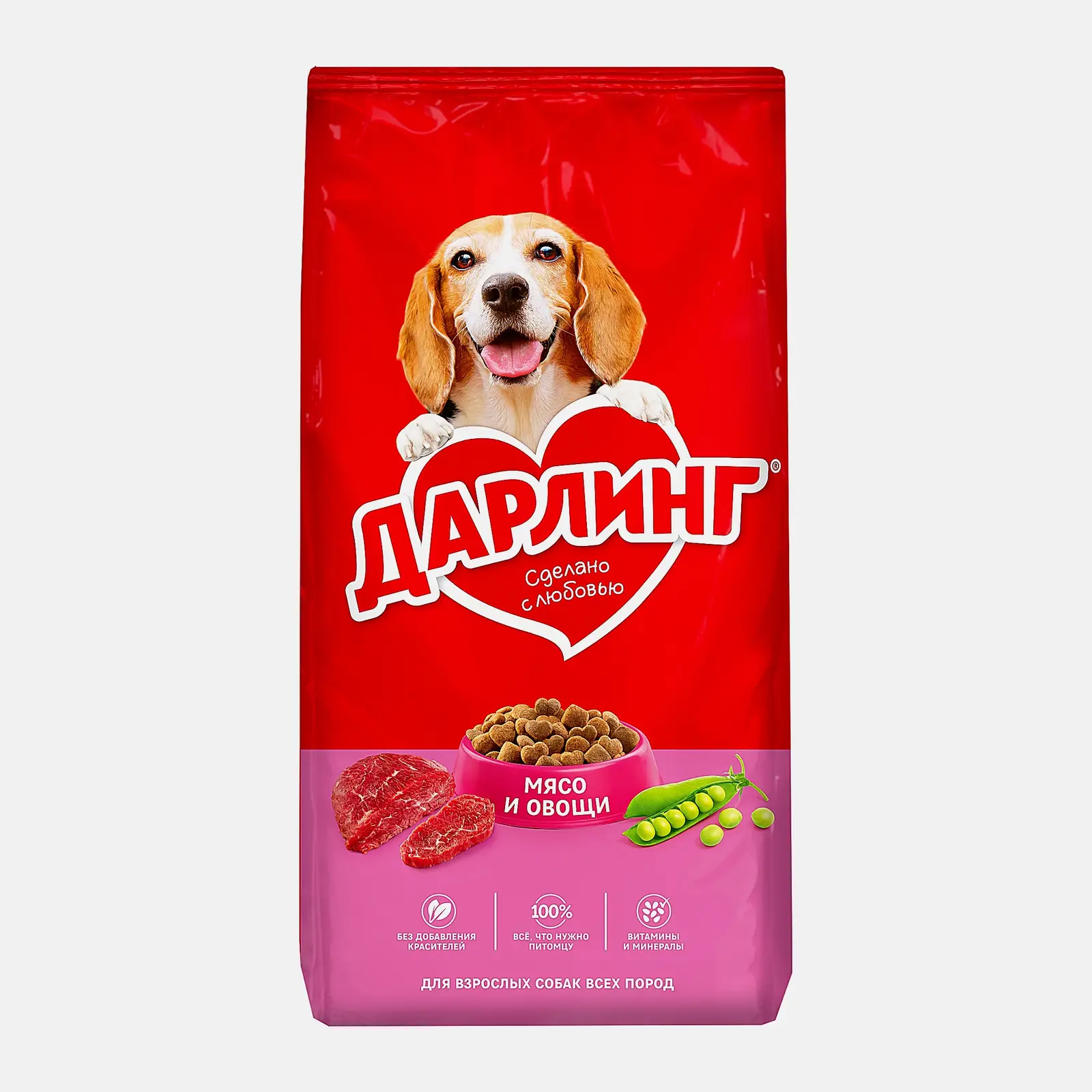 Сухой корм для собак с мясом и овощами Дарлинг 15кг