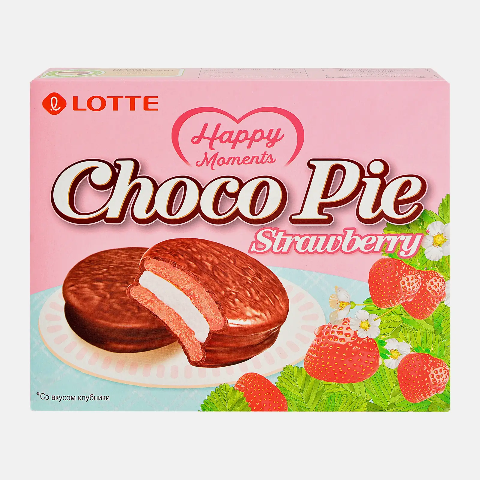 Печенье Choco Pie Strawberry Lotte 12шт*28г