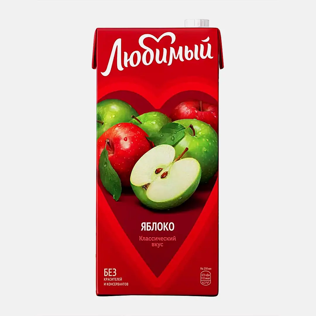 Изображение товара Напиток Любимый Яблоко 1.93л сокосодержащий с насыщенным вкусом и ароматом