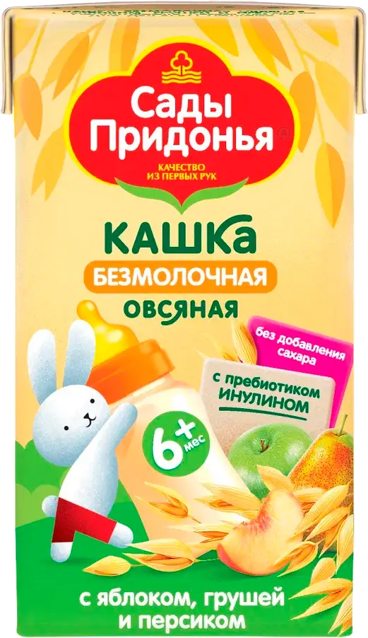 Изображение товара Каша овсяная Сады Придонья яблоко-груша-персик с 6 месяцев 125г