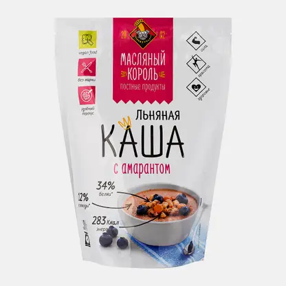 Каша льняная с амарантом Масляный Король 300г