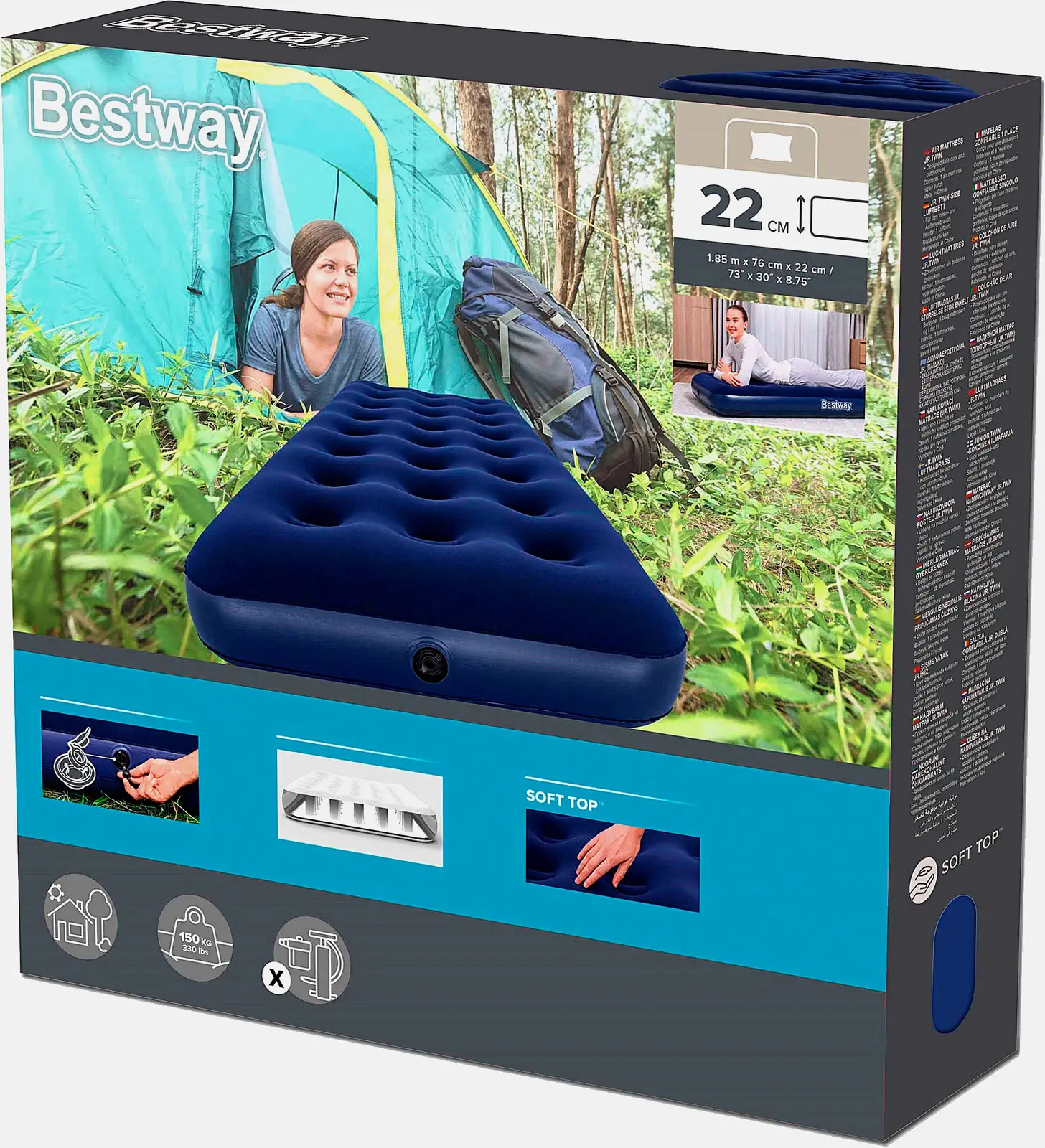 Матрас надувной Bestway Single 185*76*22см - фото 3