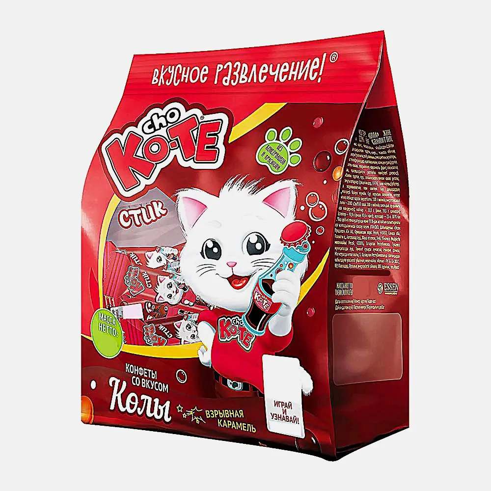 Изображение товара Конфеты Cho Ko-Te со вкусом колы и взрывной карамелью 150г - кремовые лакомства высокого качества