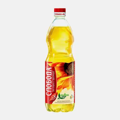 Масло подсолнечное Слобода для жарки и фритюра 1л