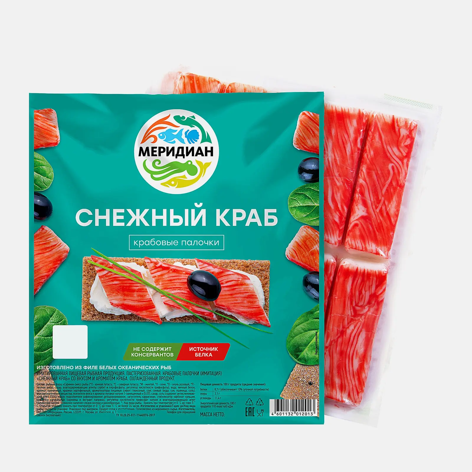 Крабовые палочки Меридиан Снежный краб 200г