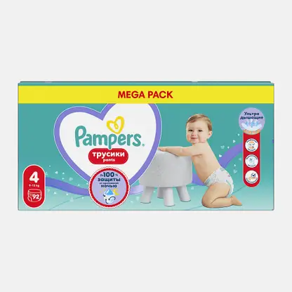 Подгузники-трусики Pampers Pants для малышей 9-15 кг р.4 92шт