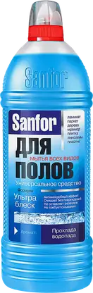 Средство для мытья полов Sanfor Освежающий цитрус/Прохлада водопада 1л в ассортименте