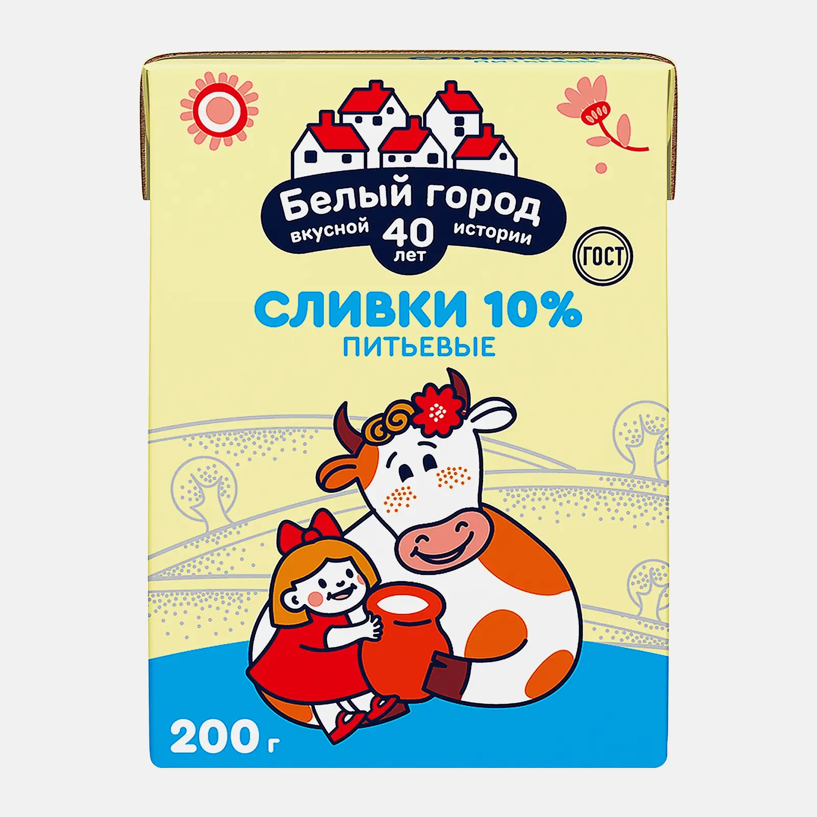 Изображение товара Сливки Белый город стерилизованные 10% 200мл