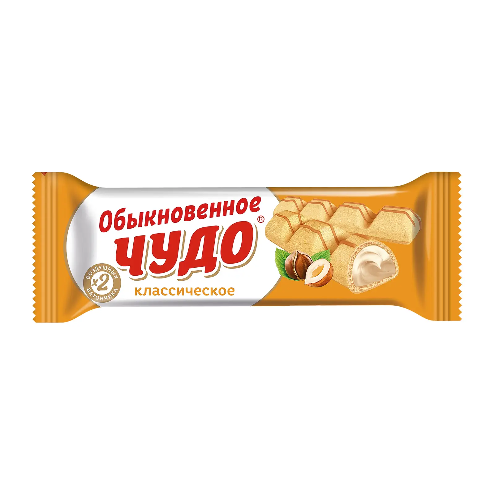 Изображение товара Вафельный батончик Обыкновенное чудо 40г с шоколадной глазурью и орехами