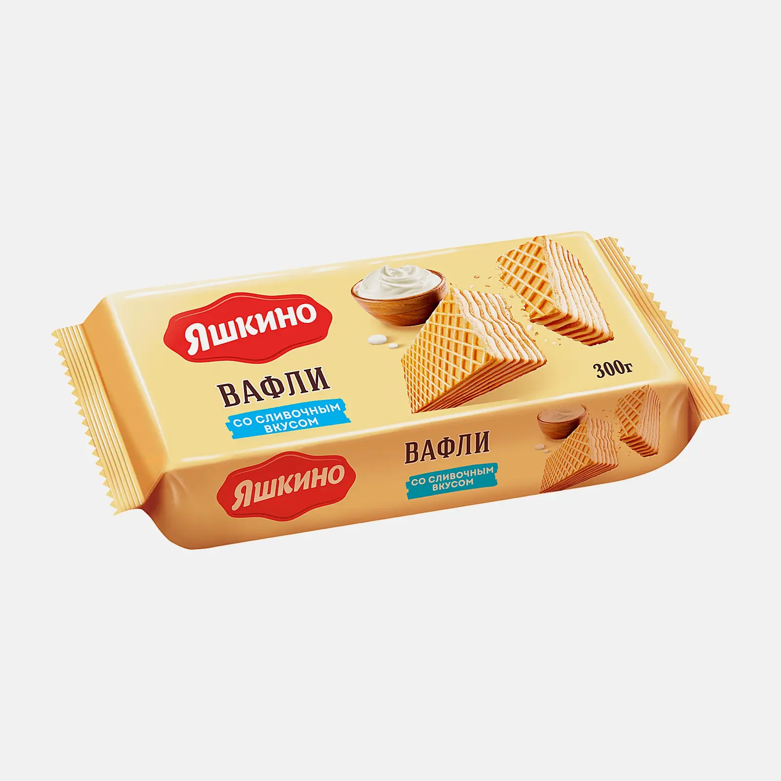 Изображение товара Вафли Яшкино сливочные 300г вкусный десертный сливочный вкус хрустящие