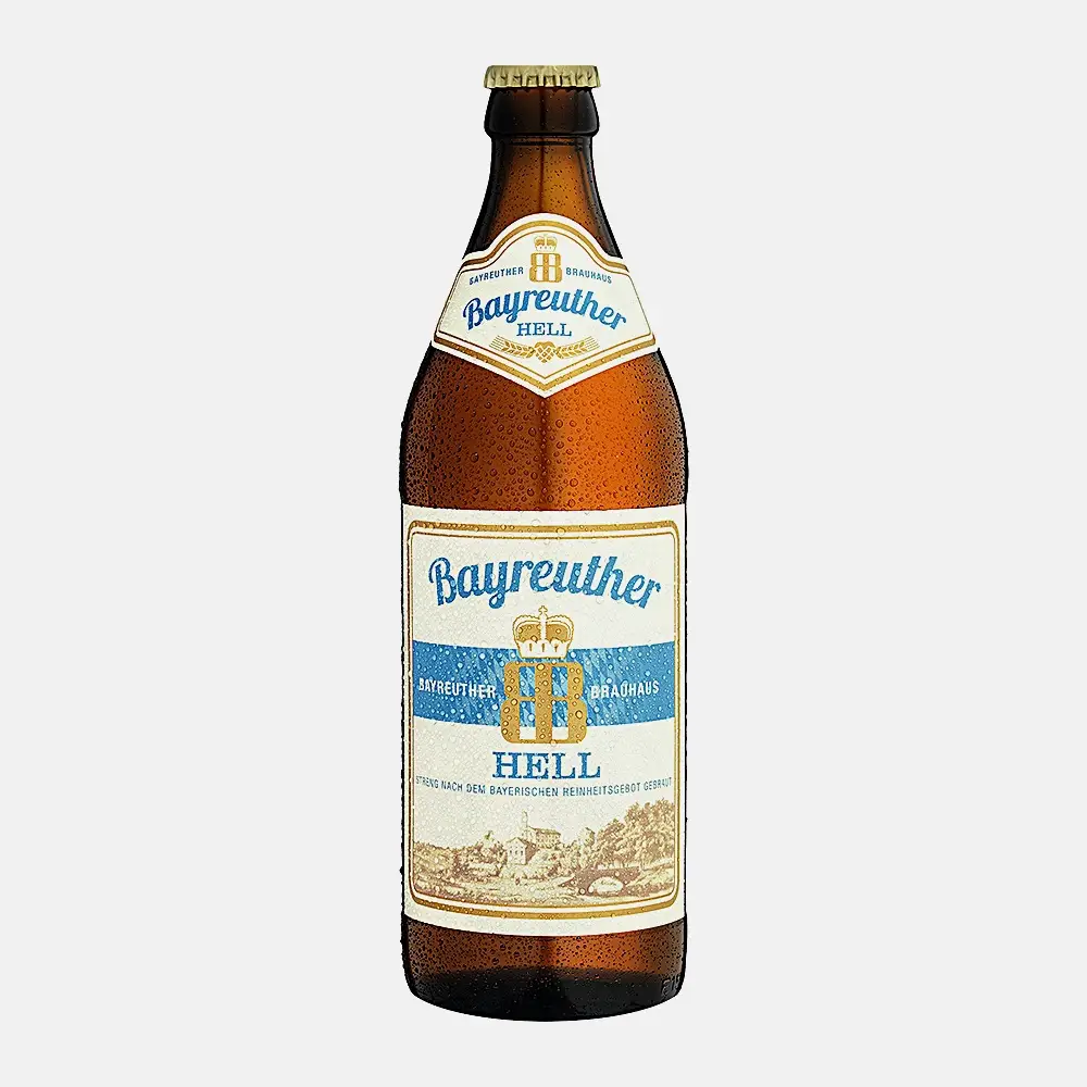 Пиво Bayreuther Hell светлое фильтрованное 4.9% 500мл