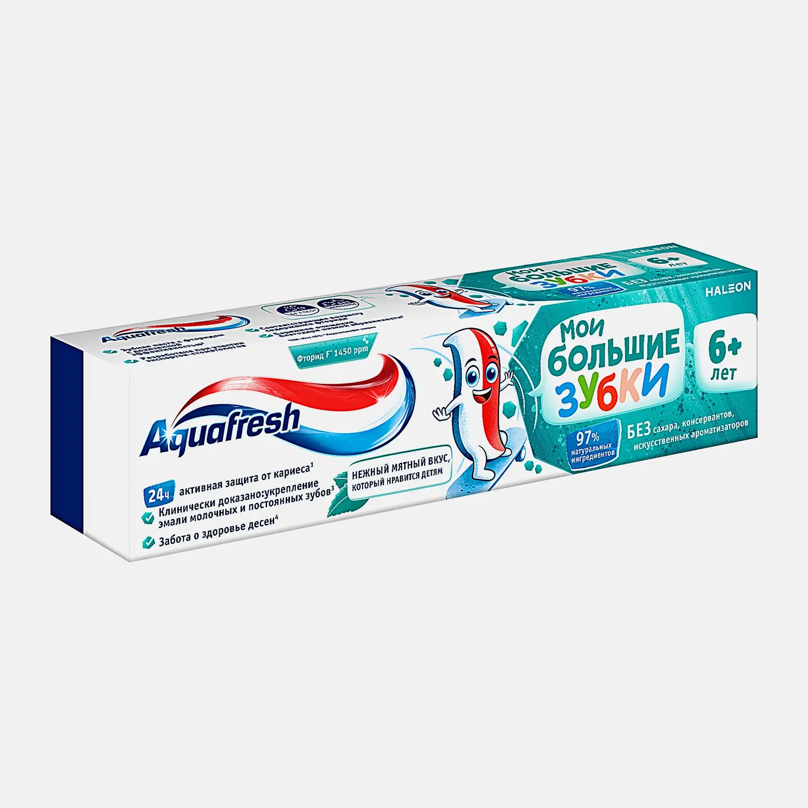 Зубная паста детская Aquafresh Мои большие зубки от 6 до 8 лет с фтором для укрепления зубов 50мл
