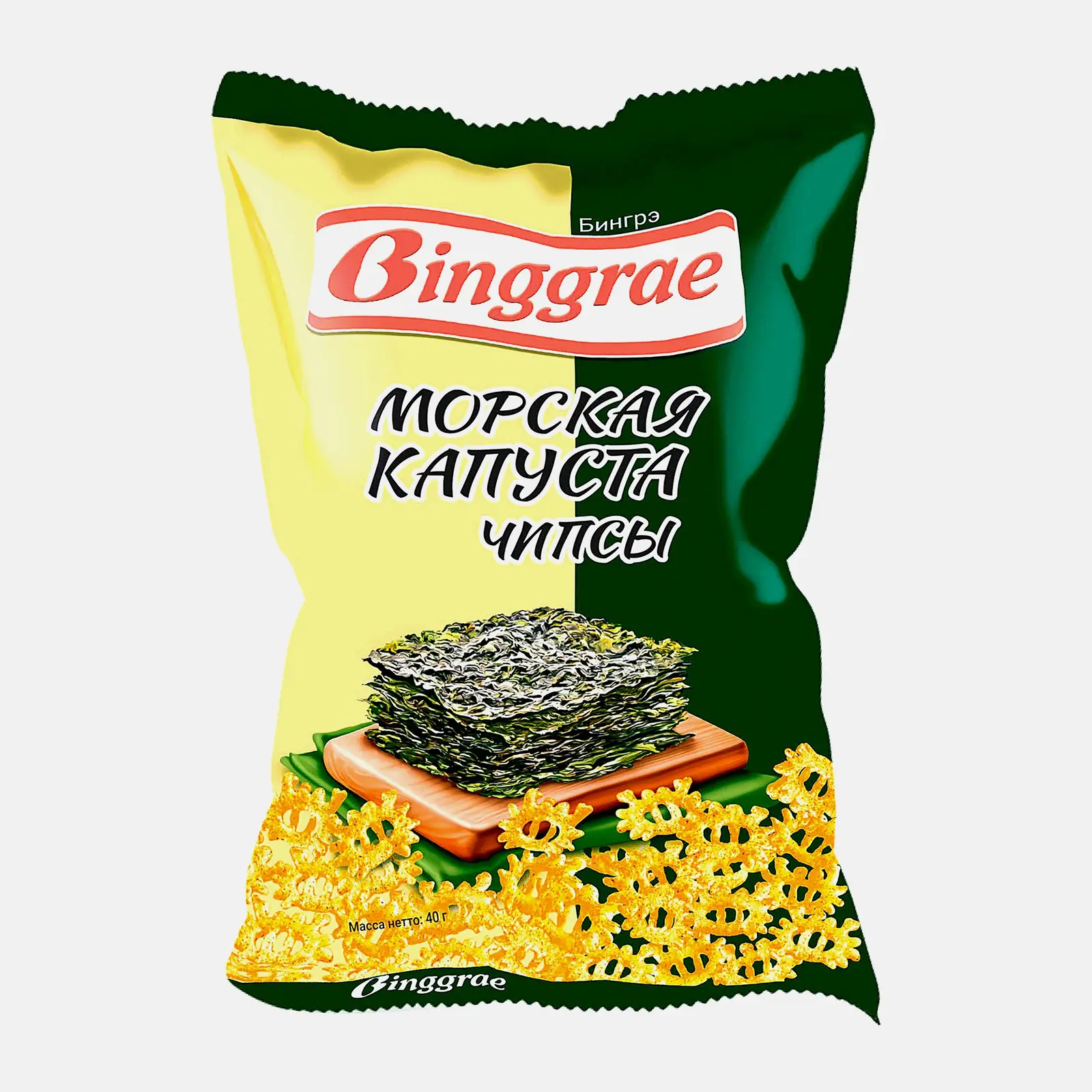 Изображение товара Чипсы Binggrae со вкусом морской капусты 40г воздушные снеки