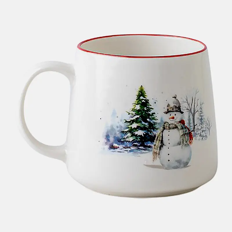 Фарфоровая кружка снежная коллекция 400мл в ассортименте