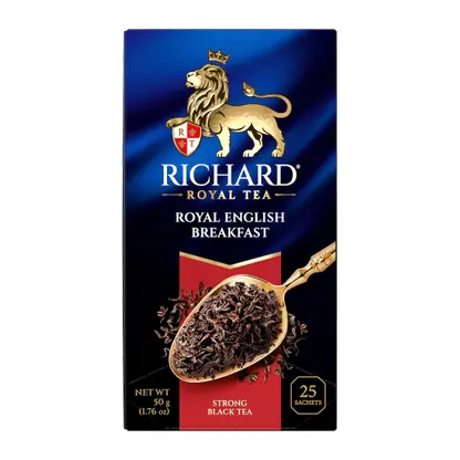 Изображение товара Черный чай Richard Royal English Breakfast 25 пакетов - насыщенный вкус и аромат