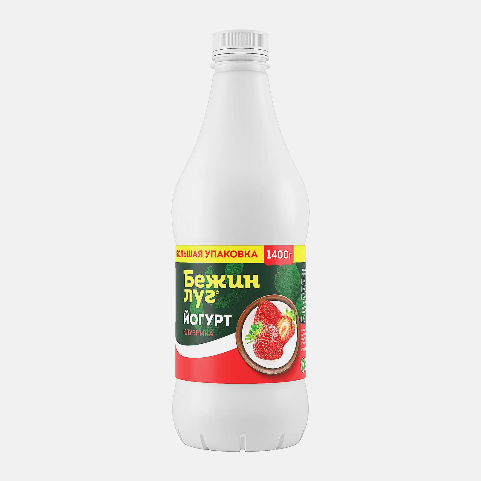 Питьевой йогурт с клубникой Бежин луг 1% 1.4кг