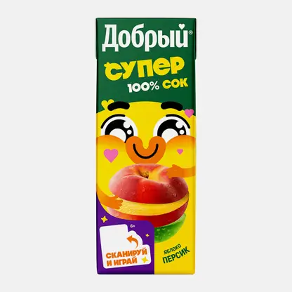 Сок Добрый Active kid Яблоко-персик 200мл
