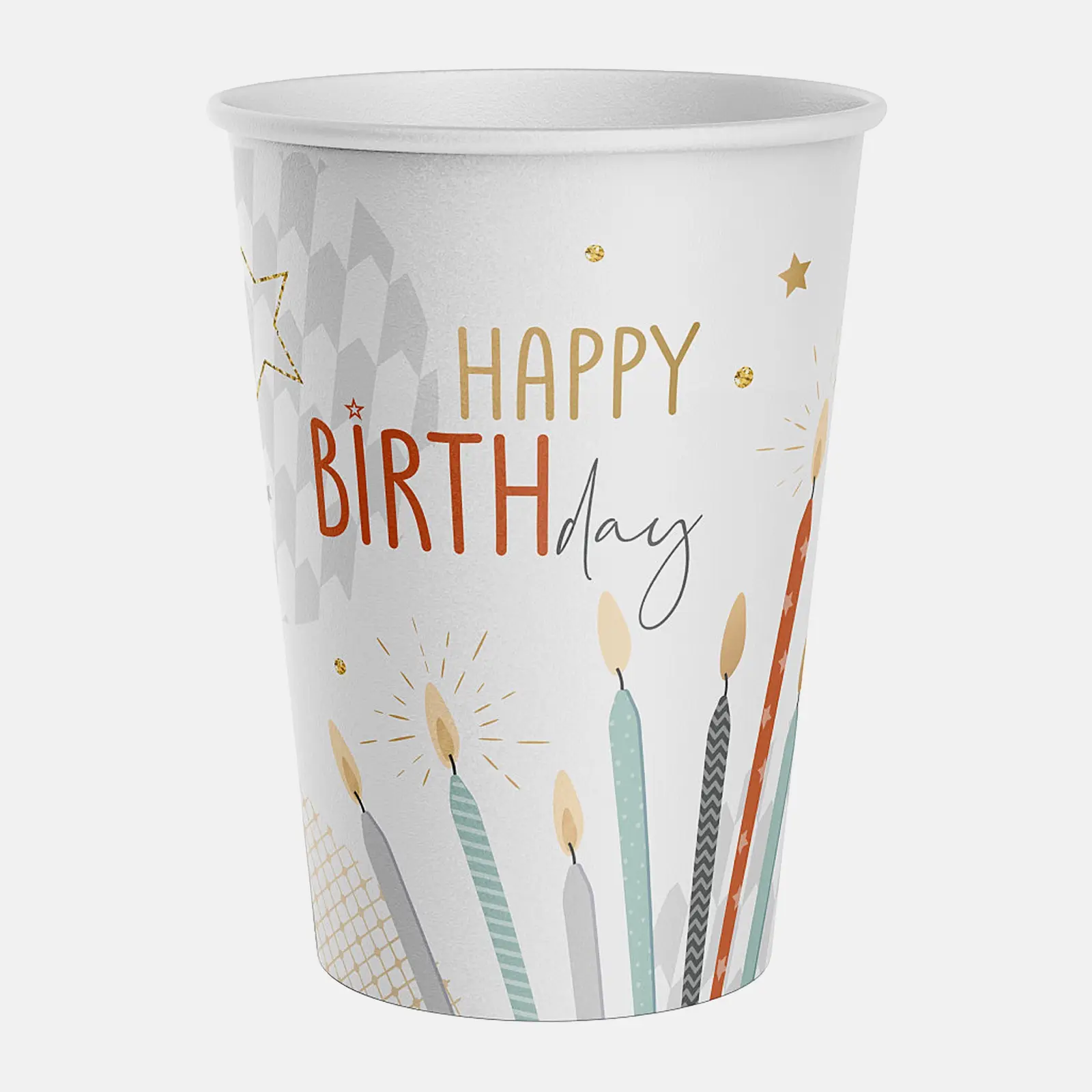 Стаканы картонные Пакетико Party 250мл 6шт в ассортименте