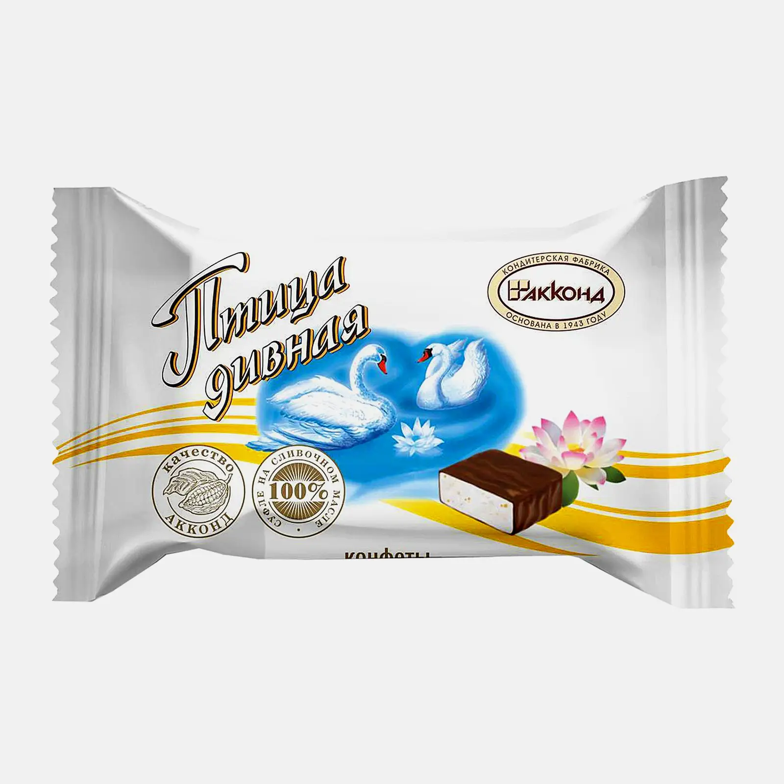 Изображение товара Глазированные конфеты Птица дивная суфле и шоколадная глазурь 0.3 кг