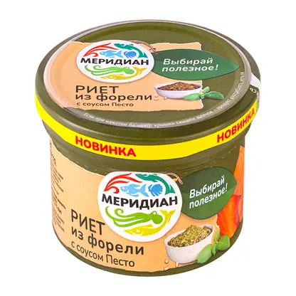 Изображение товара Риет из форели Меридиан с соусом Песто 100г