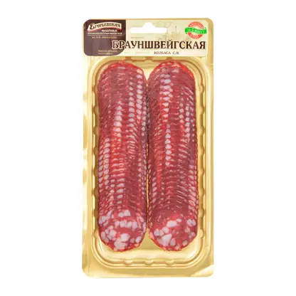 Изображение товара Колбаса Егорьевская Брауншвейгская сырокопченая нарезка 100г