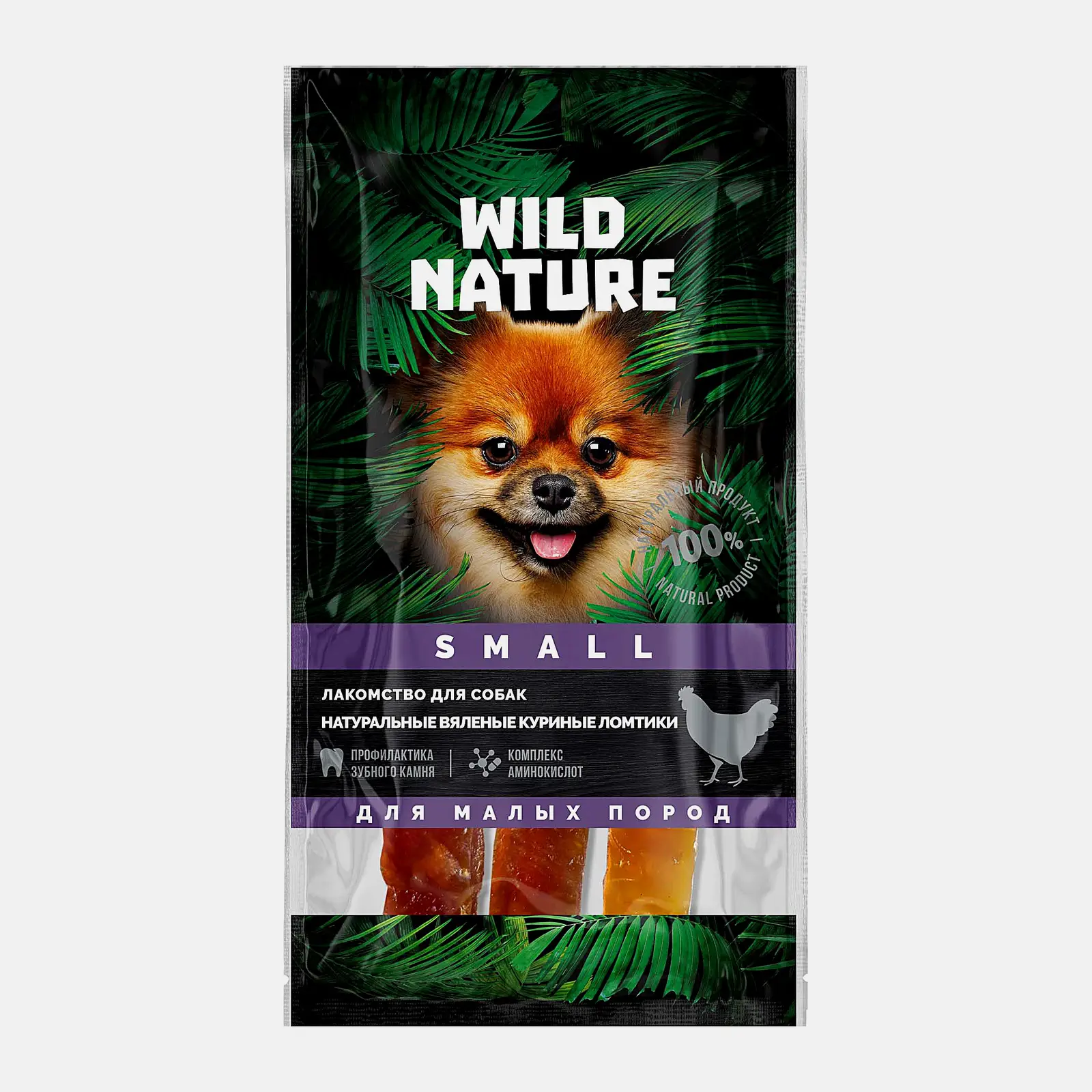 Лакомство для собак Вяленые куриные ломтики Wild Nature 40г Лакомство для собак Вяленые куриные ломтики Wild Nature 40г